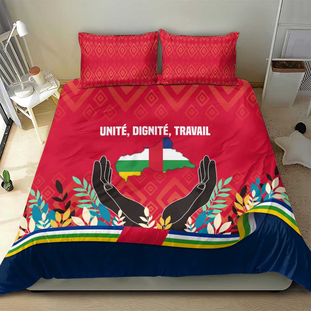 Central African Republic Bedding Set Red Blue Green Tribal Design TS04