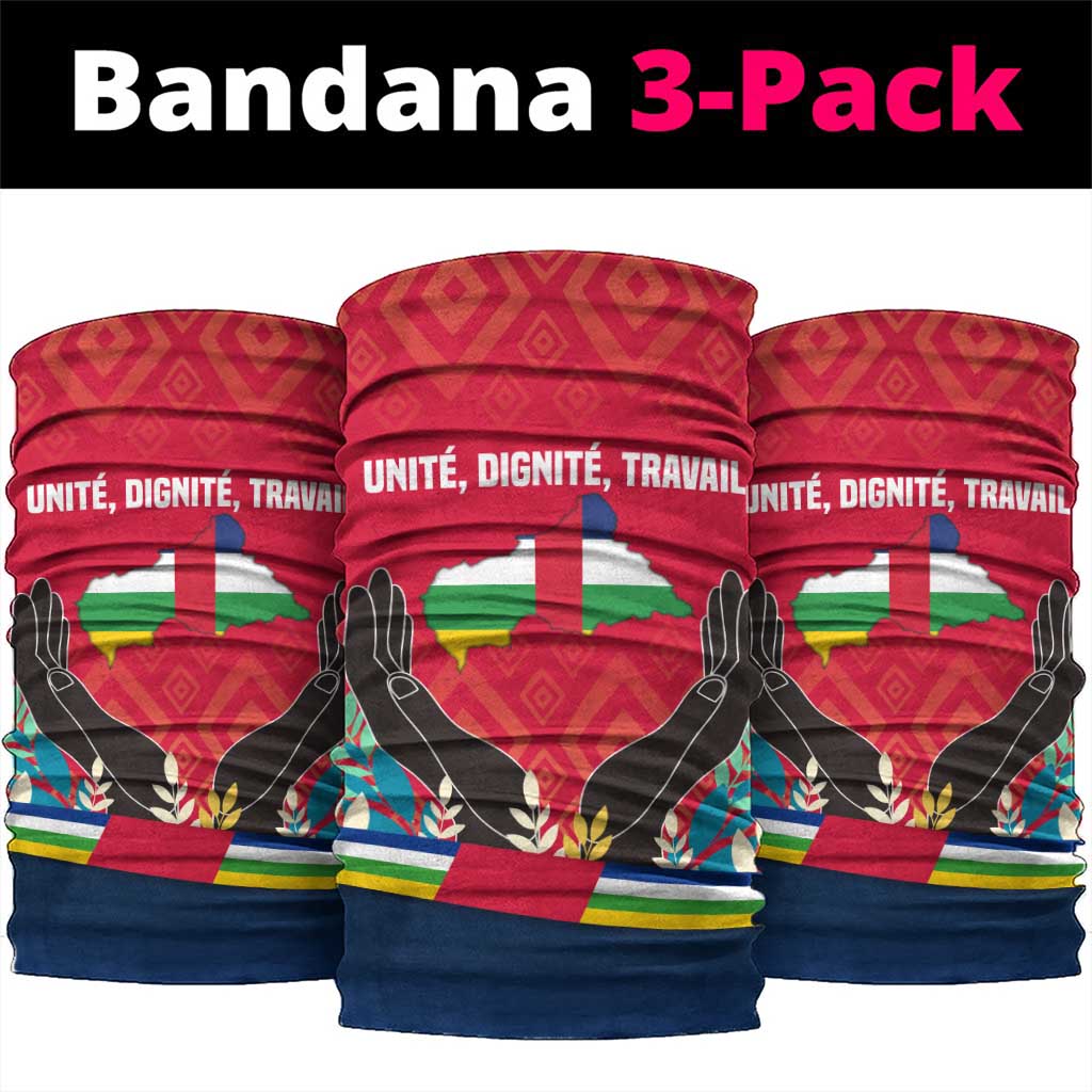 Central African Republic Neck Gaiter with Red Blue Green Tribal Design and National Flag TS04