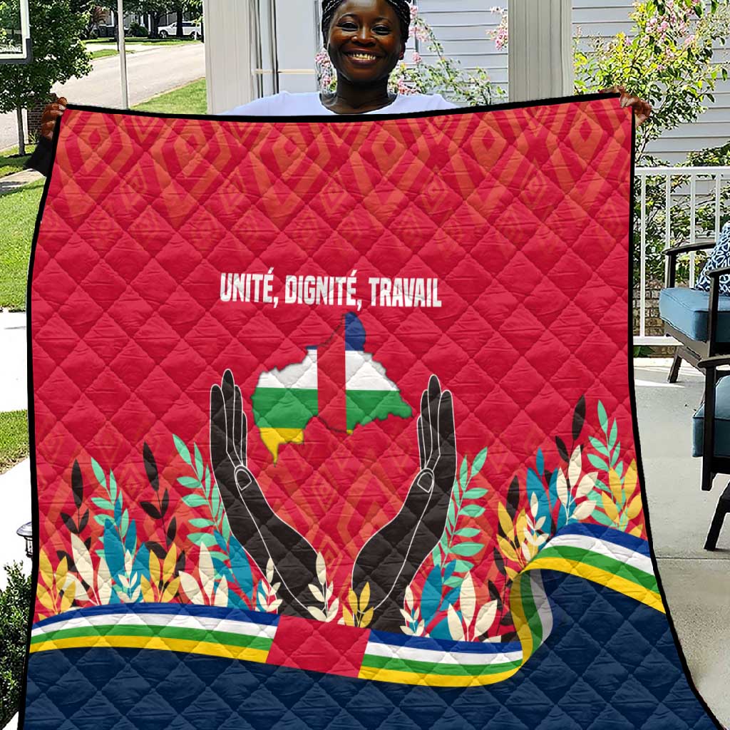 Central African Republic Quilt Red Blue Green Tribal Design TS04