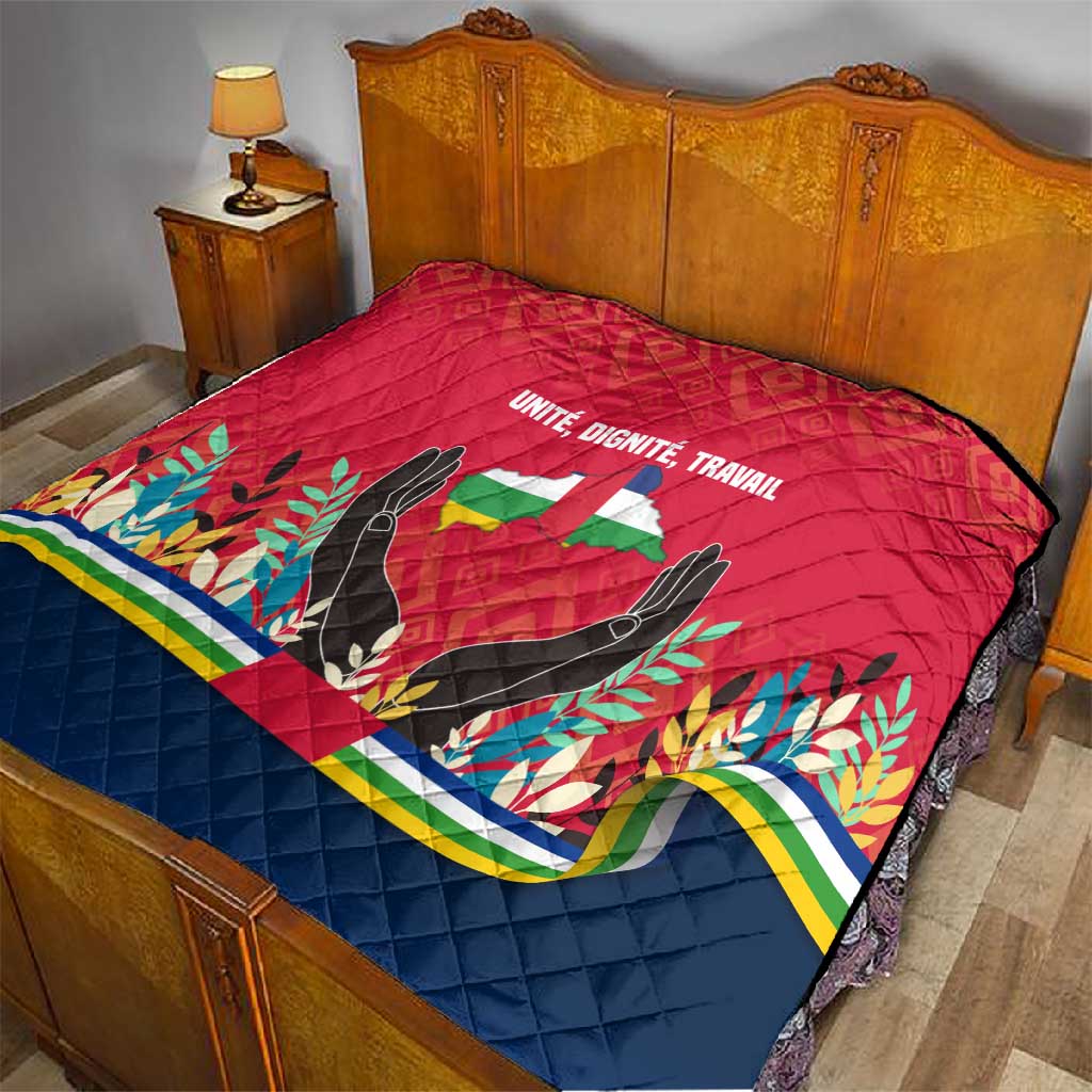 Central African Republic Quilt Red Blue Green Tribal Design TS04