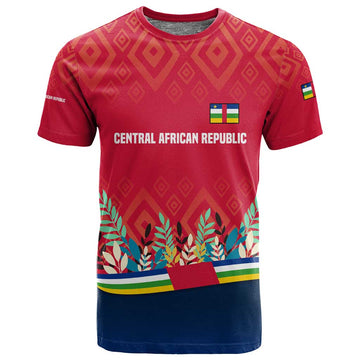 Central African Republic T shirt Red Blue Green Tribal Design TS04