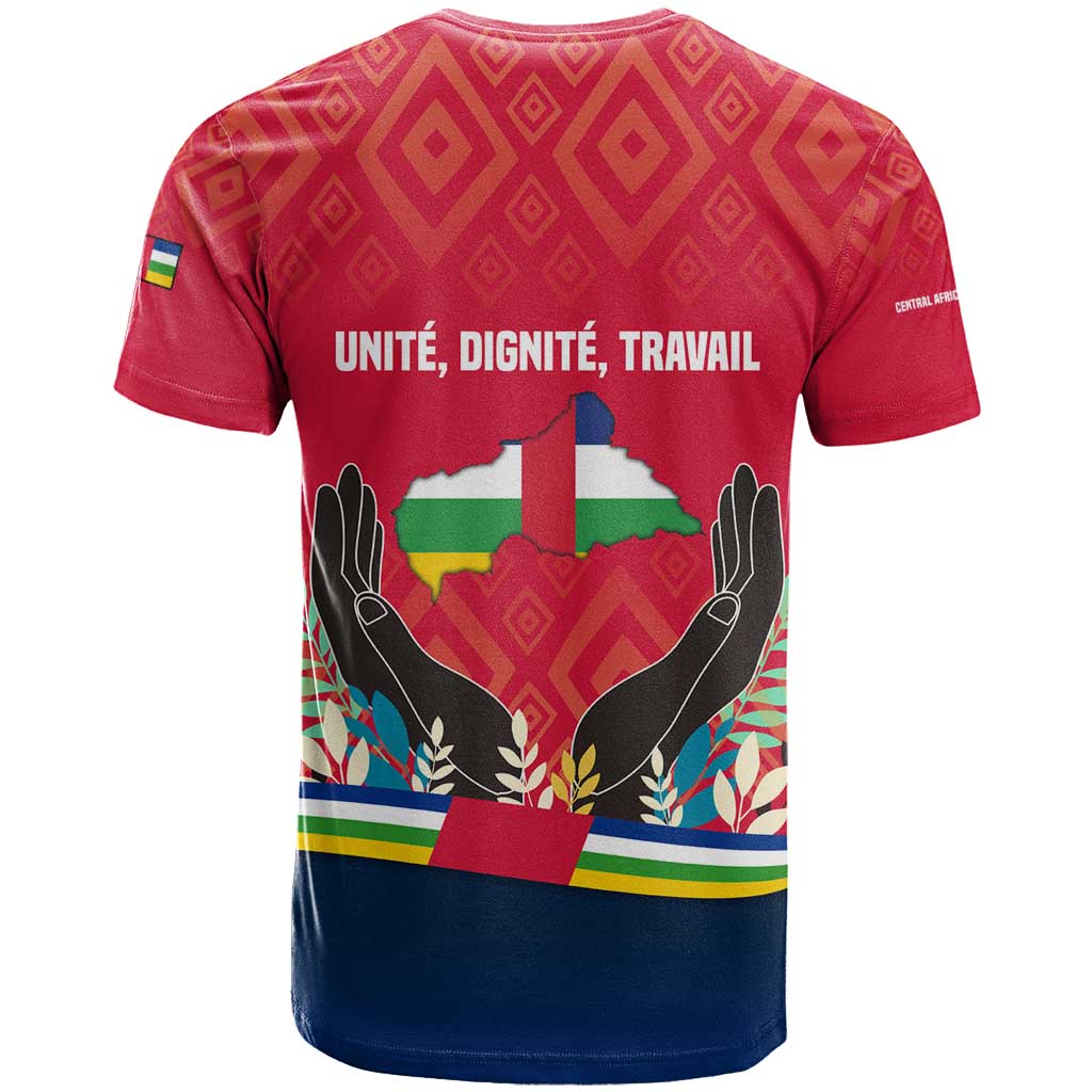 Central African Republic T shirt Red Blue Green Tribal Design TS04