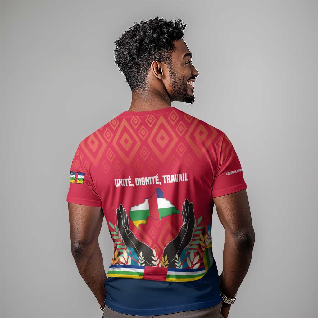 Central African Republic T shirt Red Blue Green Tribal Design TS04