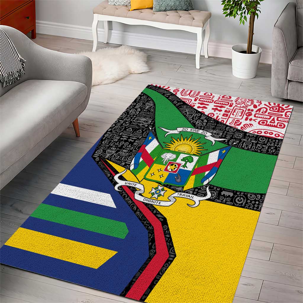 Central African Republic Area Rug Multicolor Tribal Design TS04