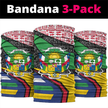 Central African Republic Neck Gaiter with Multicolor Tribal Design and National Emblem TS04