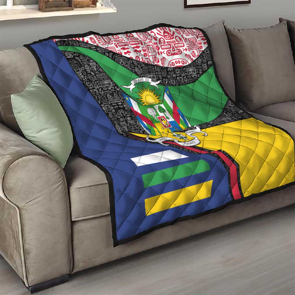 Central African Republic Quilt Multicolor Tribal Design TS04