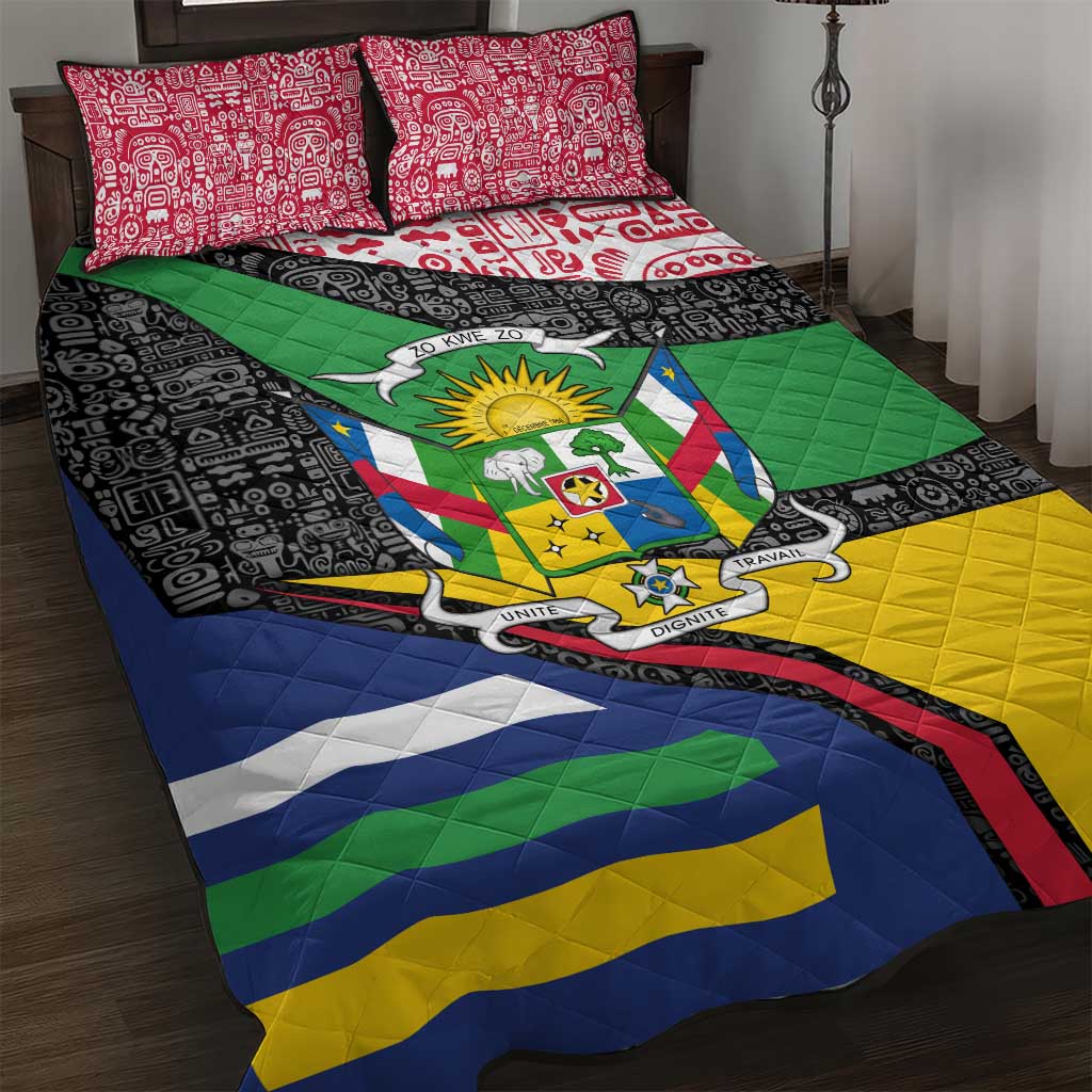 Central African Republic Quilt Bed Set Multicolor Tribal Design TS04