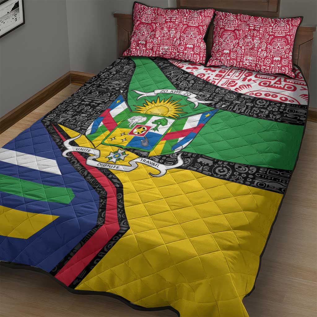 Central African Republic Quilt Bed Set Multicolor Tribal Design TS04