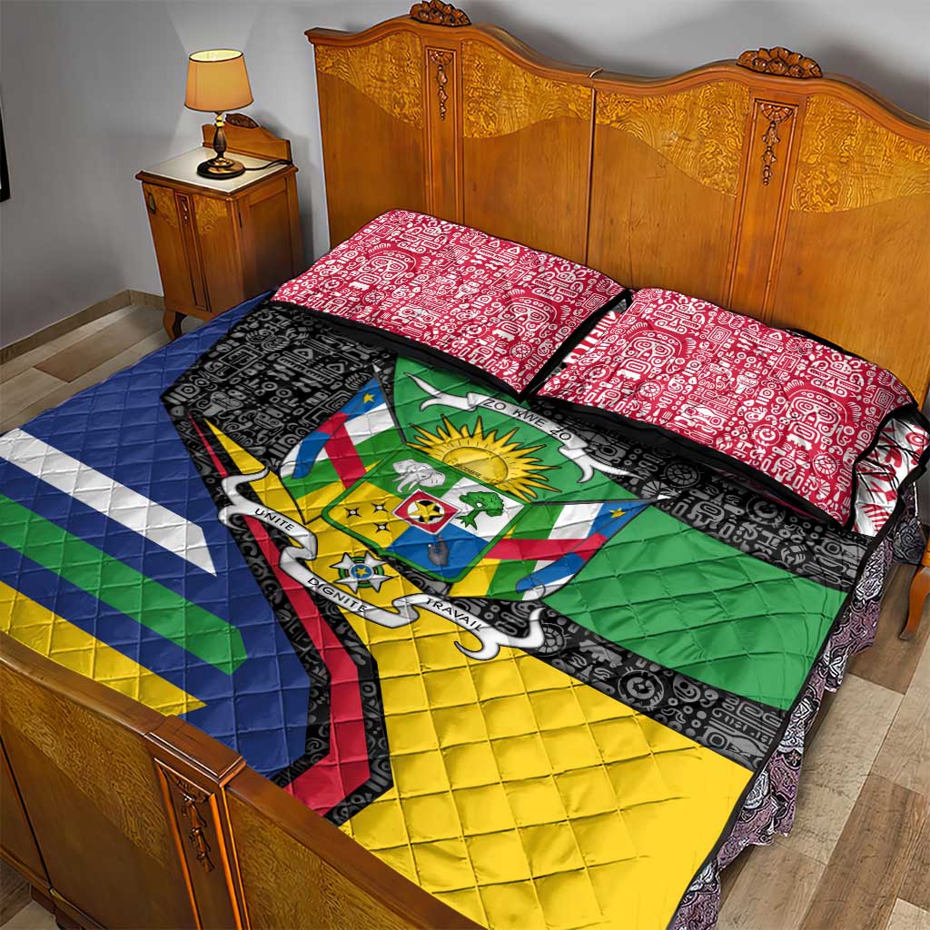Central African Republic Quilt Bed Set Multicolor Tribal Design TS04