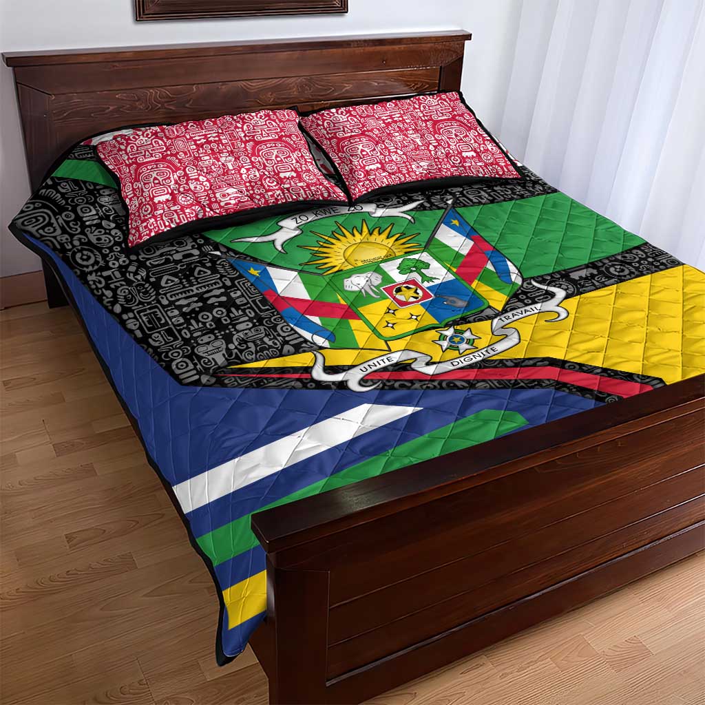 Central African Republic Quilt Bed Set Multicolor Tribal Design TS04