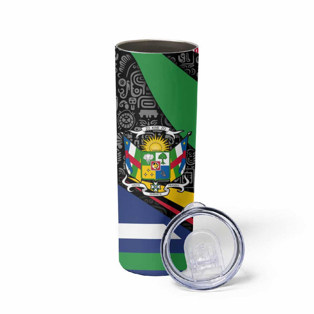 Central African Republic Skinny Tumbler Multicolor Tribal Design TS04