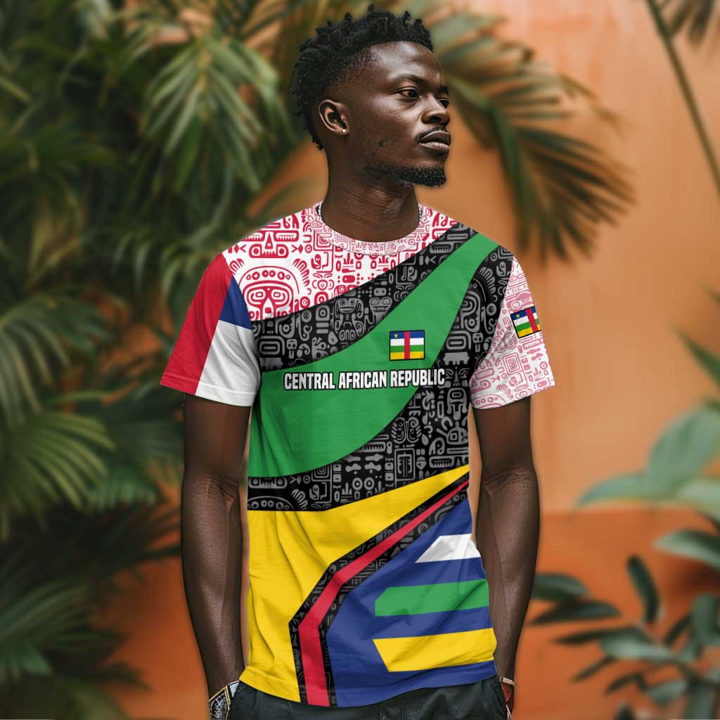 Central African Republic T shirt Multicolor Tribal Design TS04
