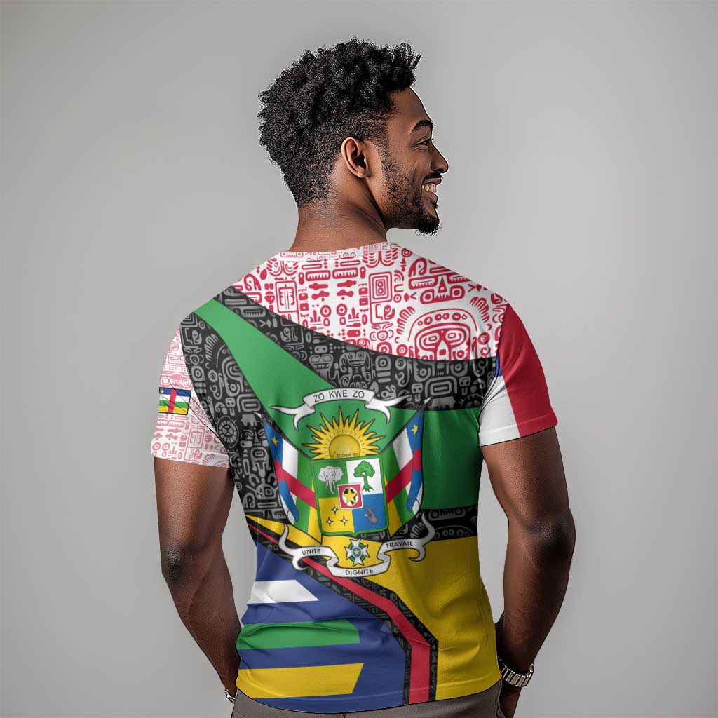 Central African Republic T shirt Multicolor Tribal Design TS04