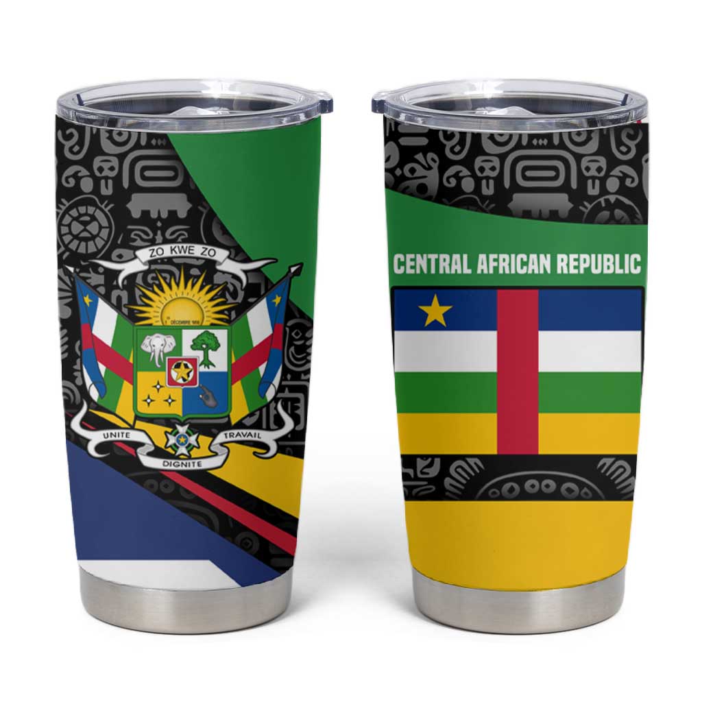 Central African Republic Tumbler Cup Multicolor Tribal Design TS04