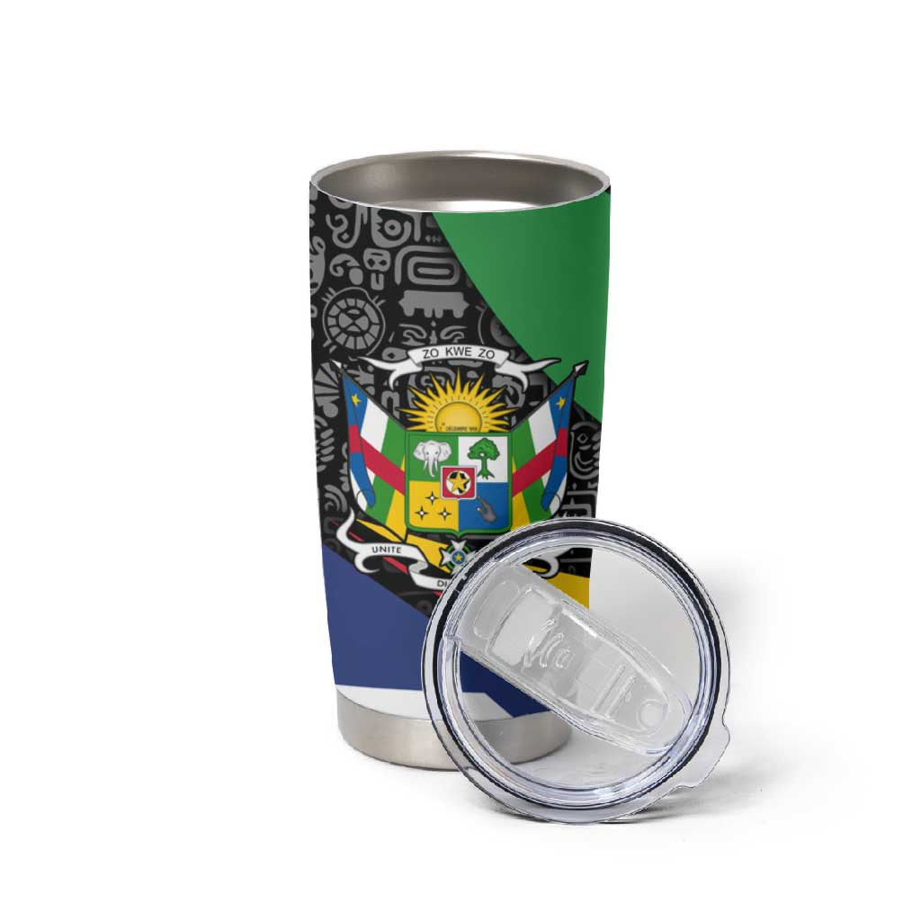 Central African Republic Tumbler Cup Multicolor Tribal Design TS04