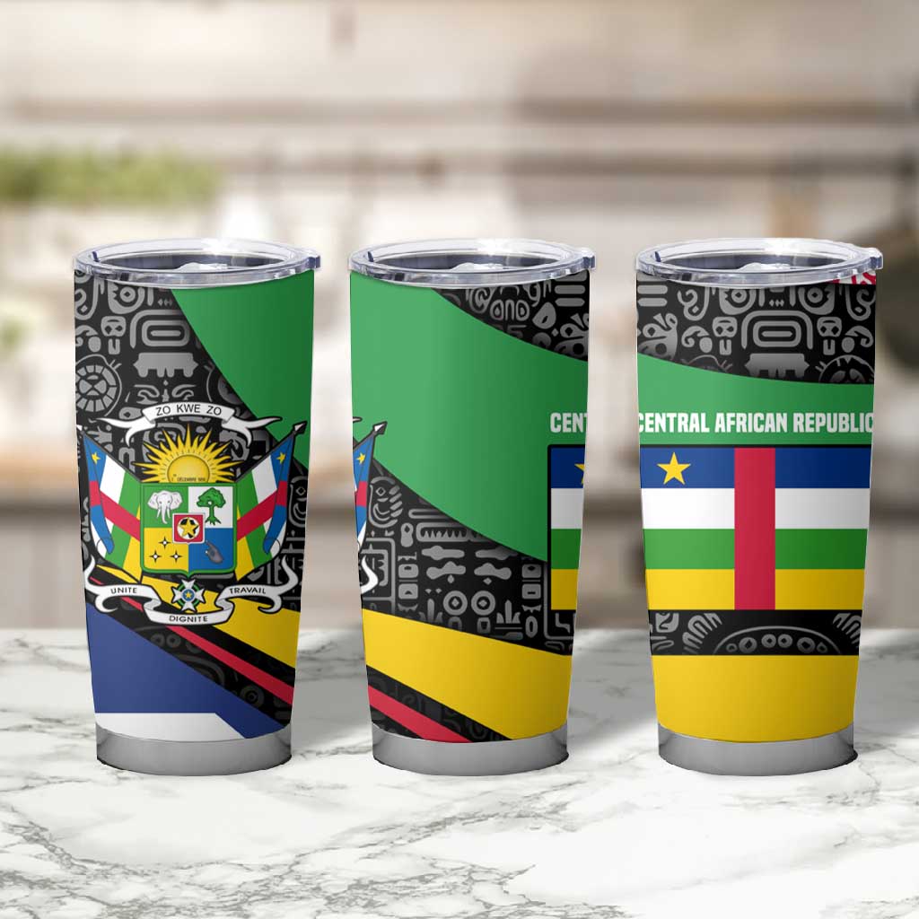 Central African Republic Tumbler Cup Multicolor Tribal Design TS04