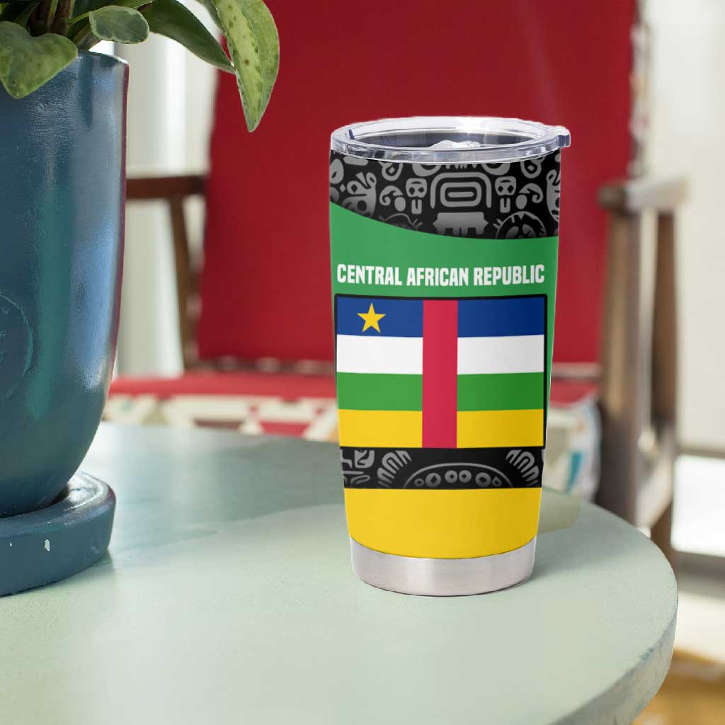 Central African Republic Tumbler Cup Multicolor Tribal Design TS04