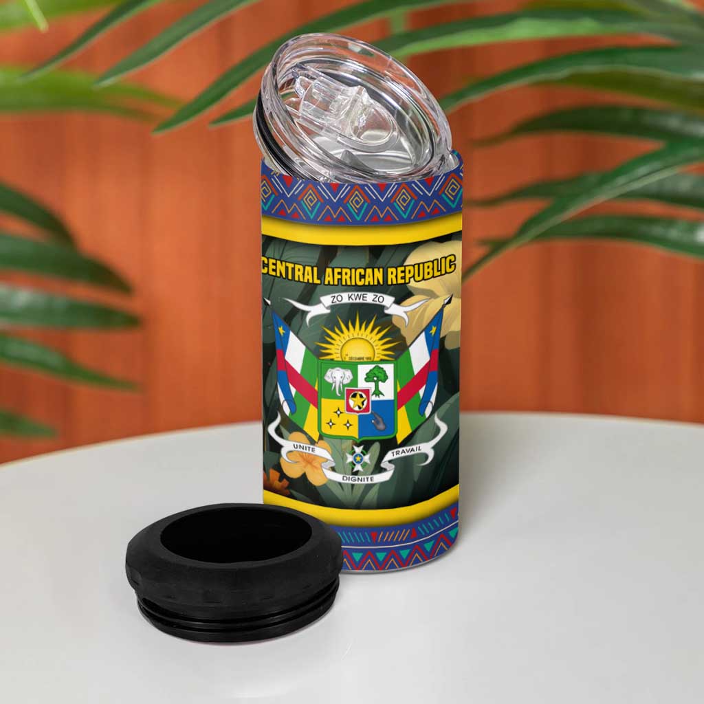 Central African Republic 4 in 1 Can Cooler Tumbler Jungle Animal TS04