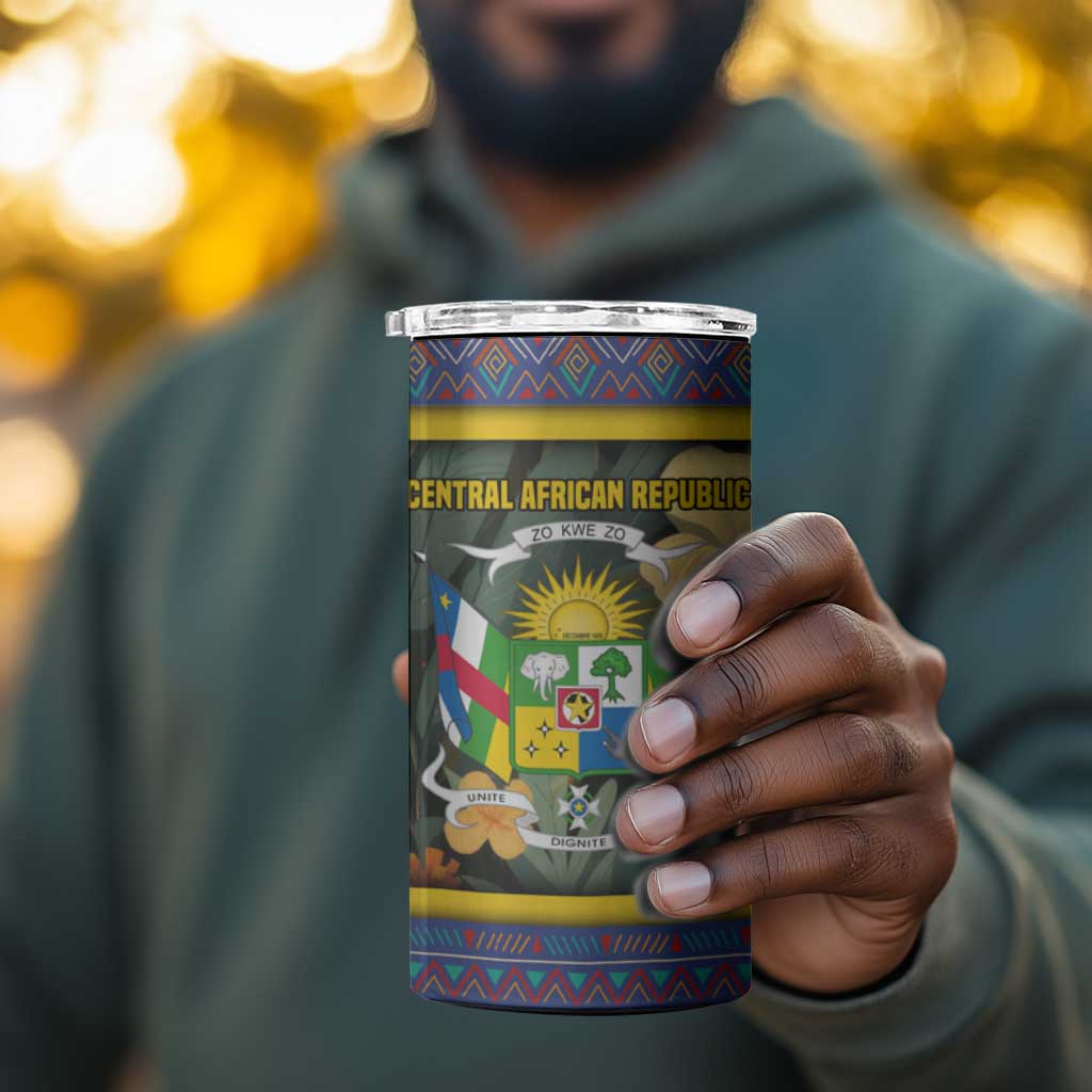 Central African Republic 4 in 1 Can Cooler Tumbler Jungle Animal TS04