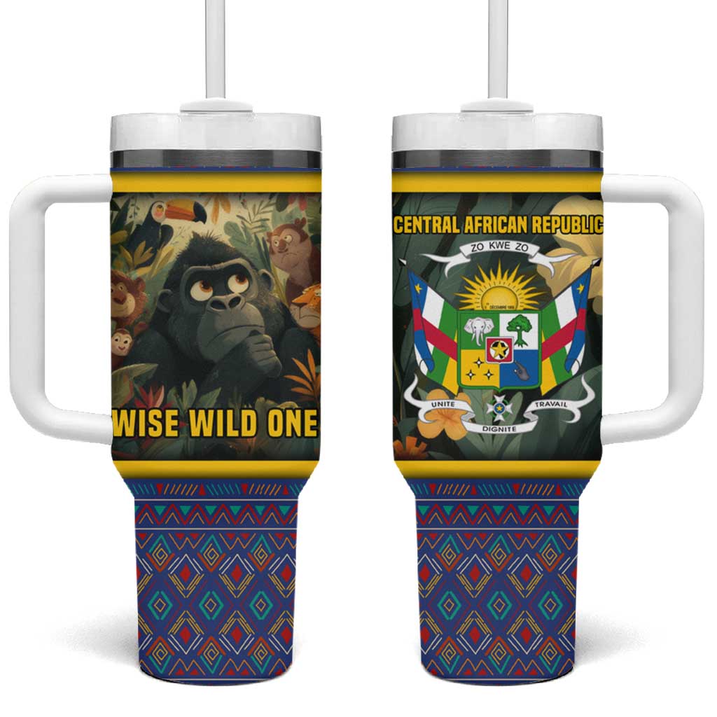 Central African Republic Tumbler With Handle Jungle Animal TS04