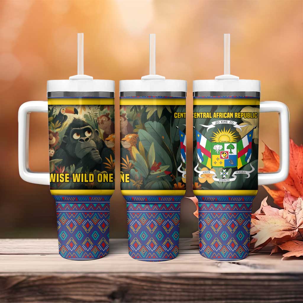 Central African Republic Tumbler With Handle Jungle Animal TS04