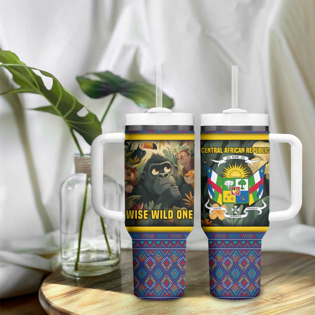 Central African Republic Tumbler With Handle Jungle Animal TS04