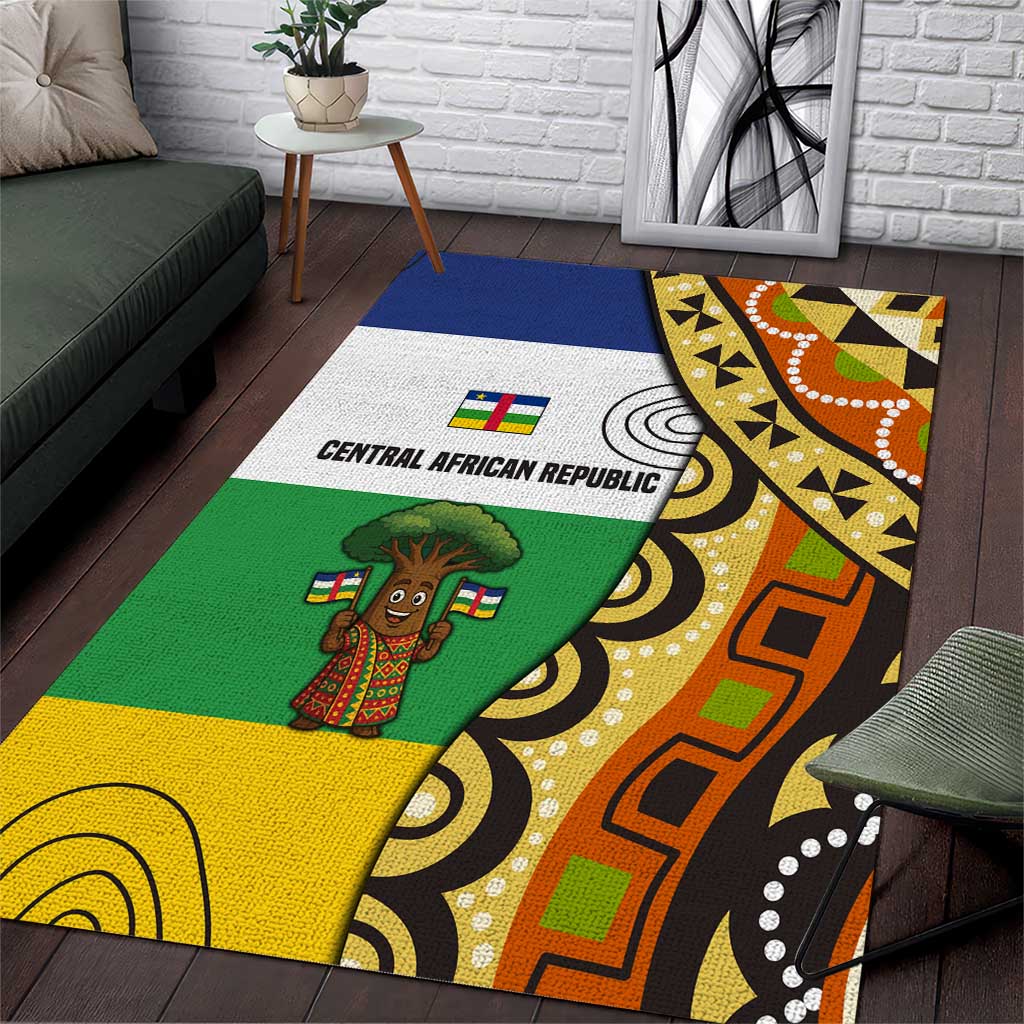 Central African Republic Area Rug Baobab and Flag TS04