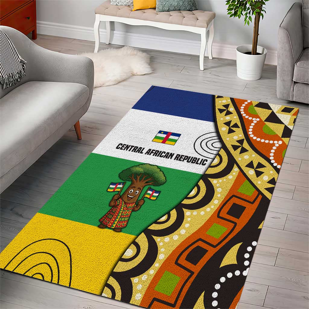 Central African Republic Area Rug Baobab and Flag TS04
