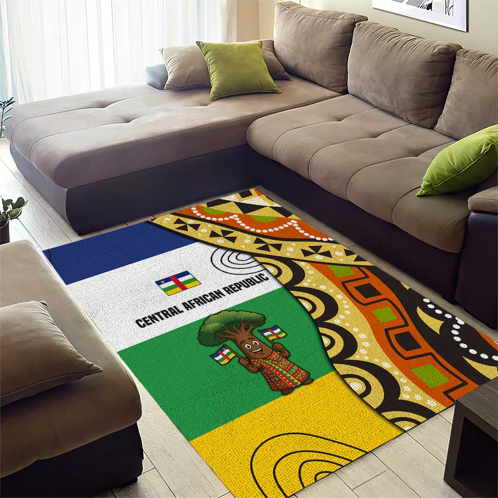 Central African Republic Area Rug Baobab and Flag TS04