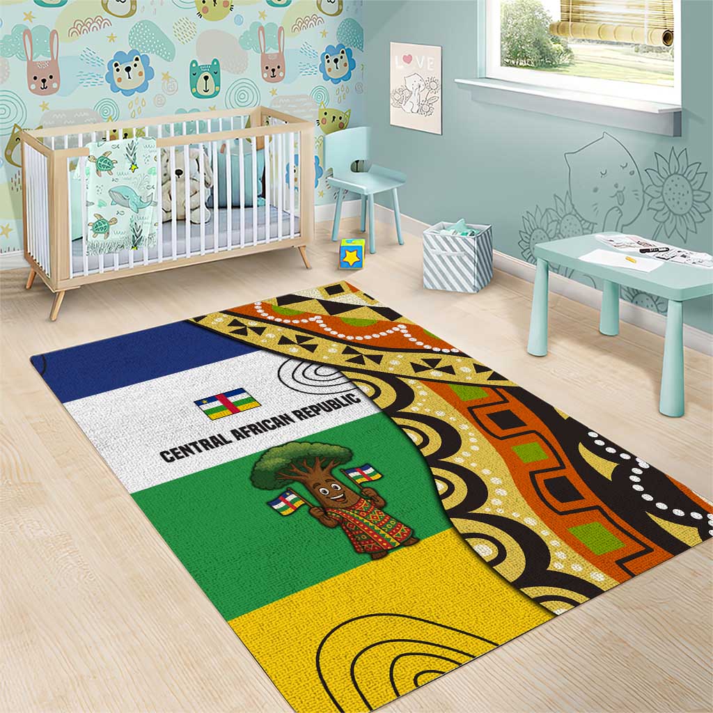 Central African Republic Area Rug Baobab and Flag TS04