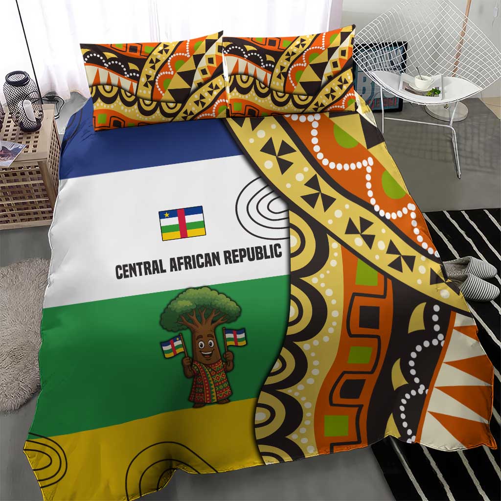 Central African Republic Bedding Set Baobab and Flag TS04
