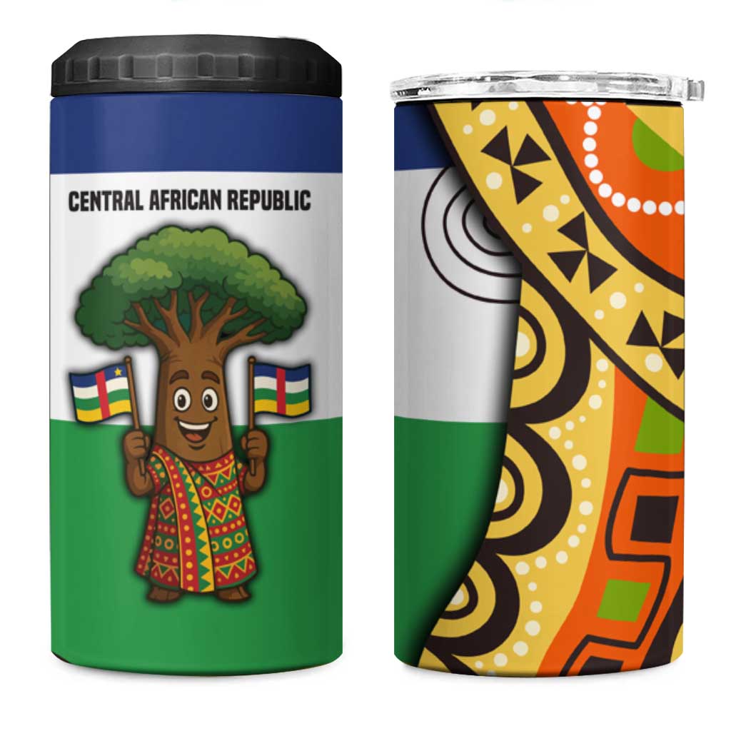 Central African Republic 4 in 1 Can Cooler Tumbler Baobab and Flag TS04