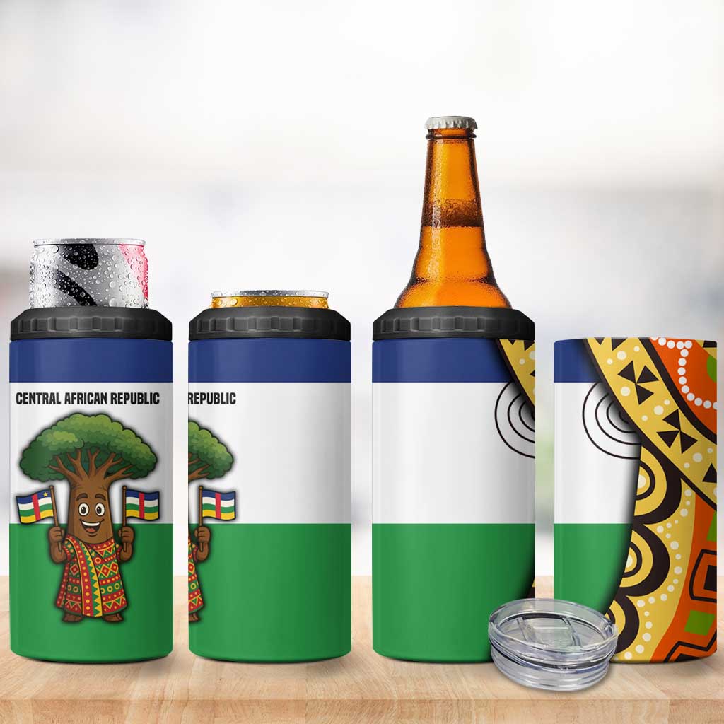 Central African Republic 4 in 1 Can Cooler Tumbler Baobab and Flag TS04