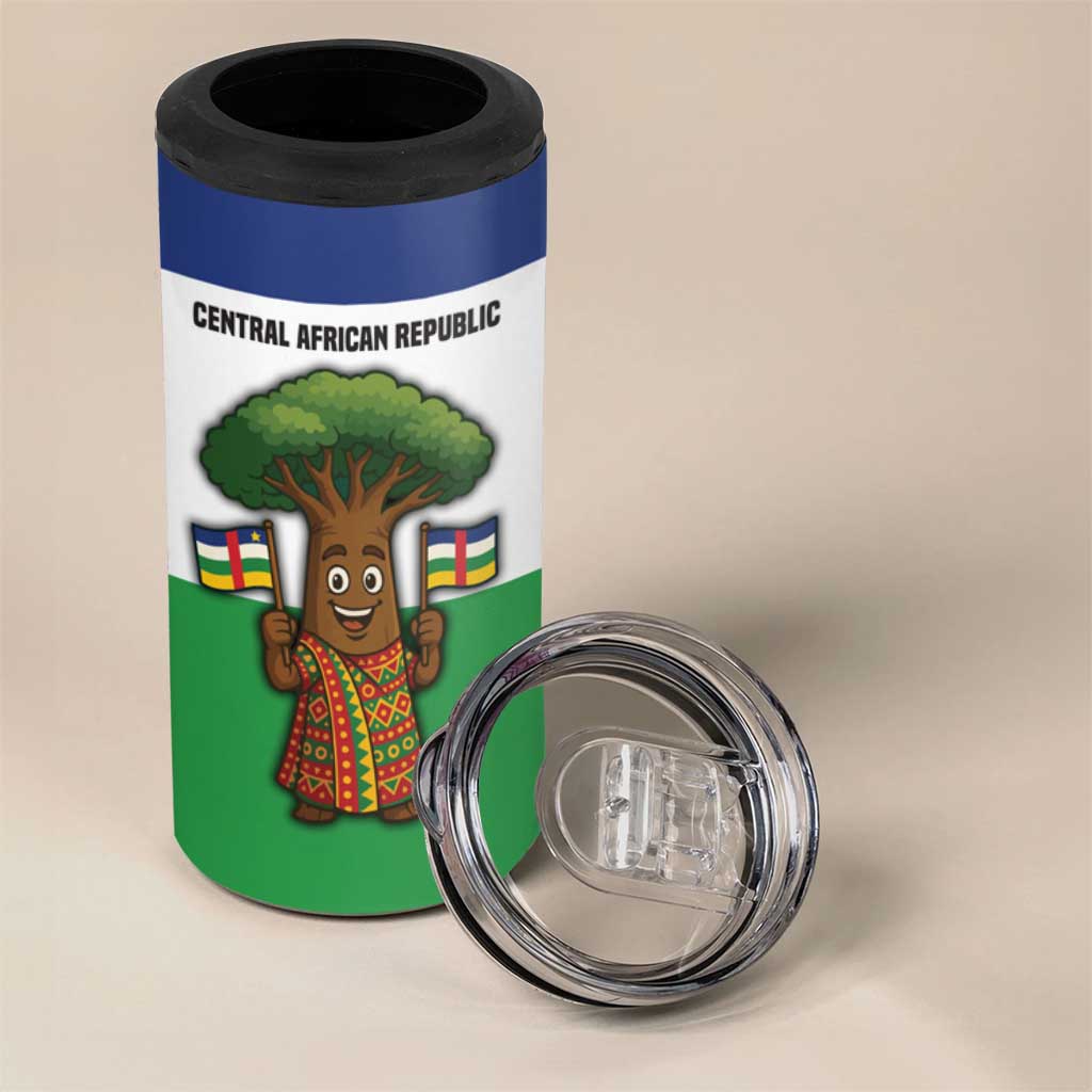 Central African Republic 4 in 1 Can Cooler Tumbler Baobab and Flag TS04