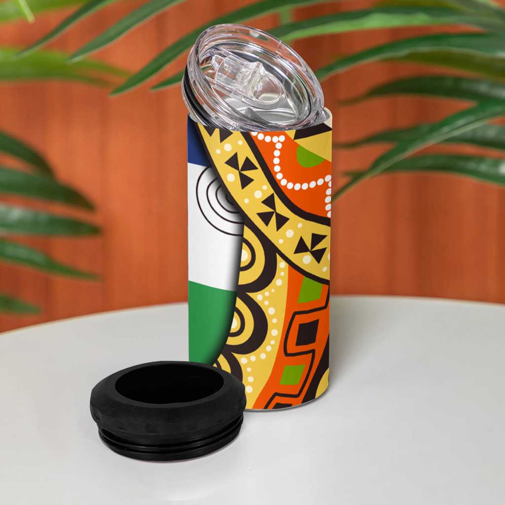 Central African Republic 4 in 1 Can Cooler Tumbler Baobab and Flag TS04