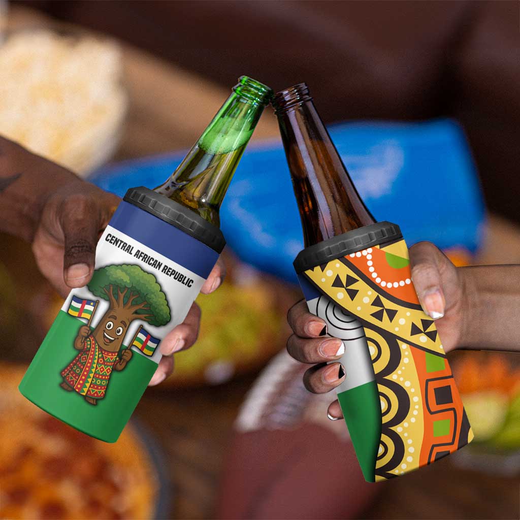 Central African Republic 4 in 1 Can Cooler Tumbler Baobab and Flag TS04