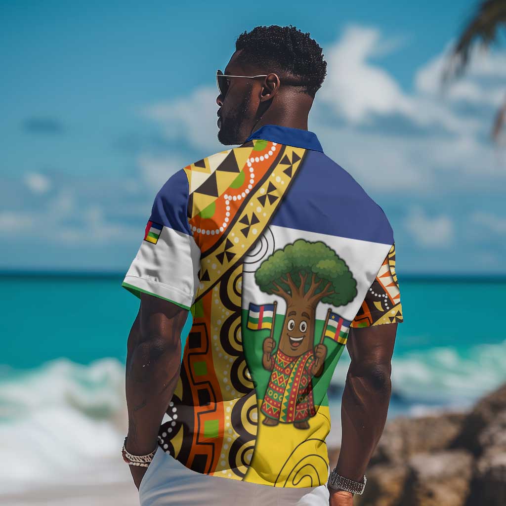 Central African Republic Hawaiian Shirt Baobab and Flag TS04