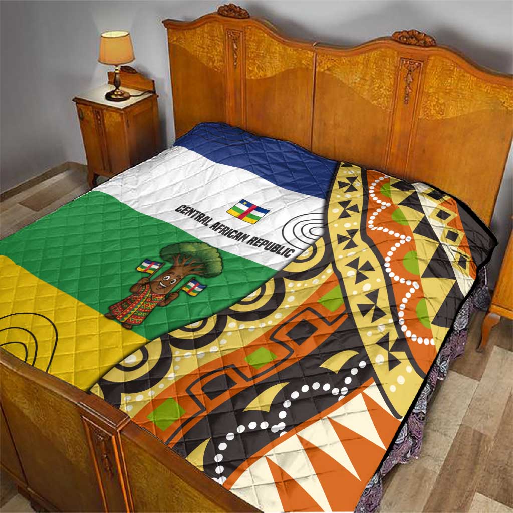 Central African Republic Quilt Baobab and Flag TS04