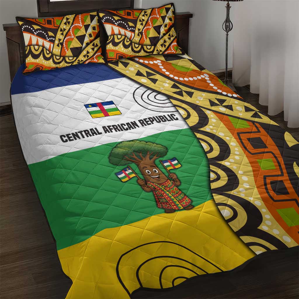 Central African Republic Quilt Bed Set Baobab and Flag TS04