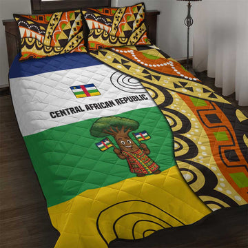 Central African Republic Quilt Bed Set Baobab and Flag TS04