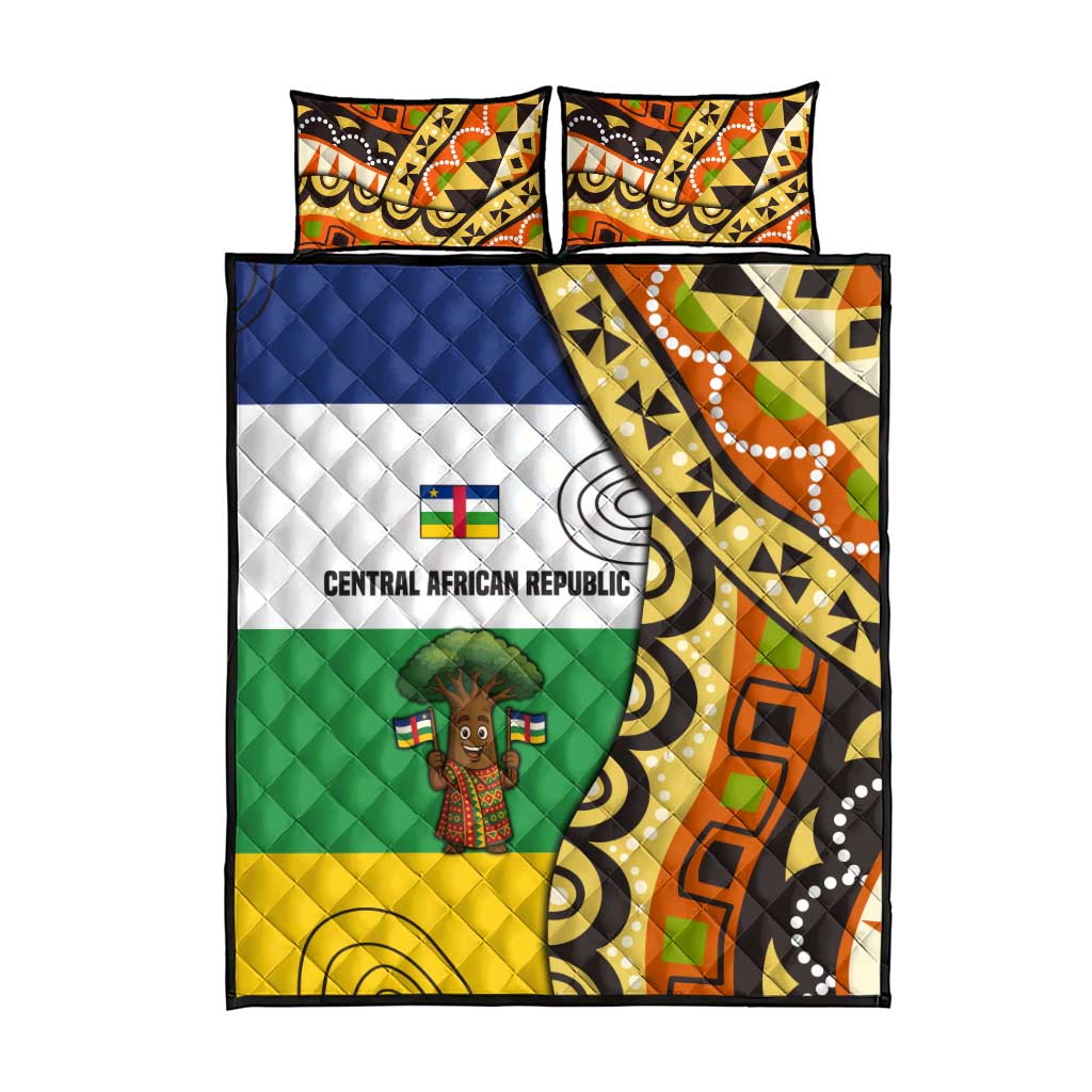Central African Republic Quilt Bed Set Baobab and Flag TS04