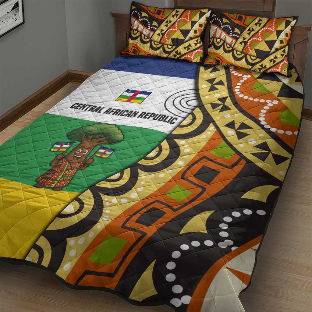 Central African Republic Quilt Bed Set Baobab and Flag TS04