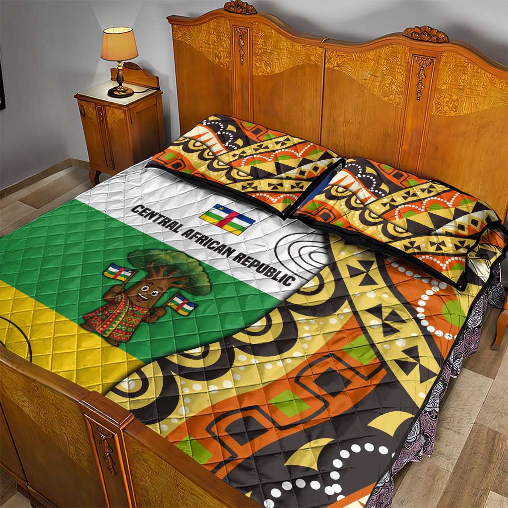 Central African Republic Quilt Bed Set Baobab and Flag TS04