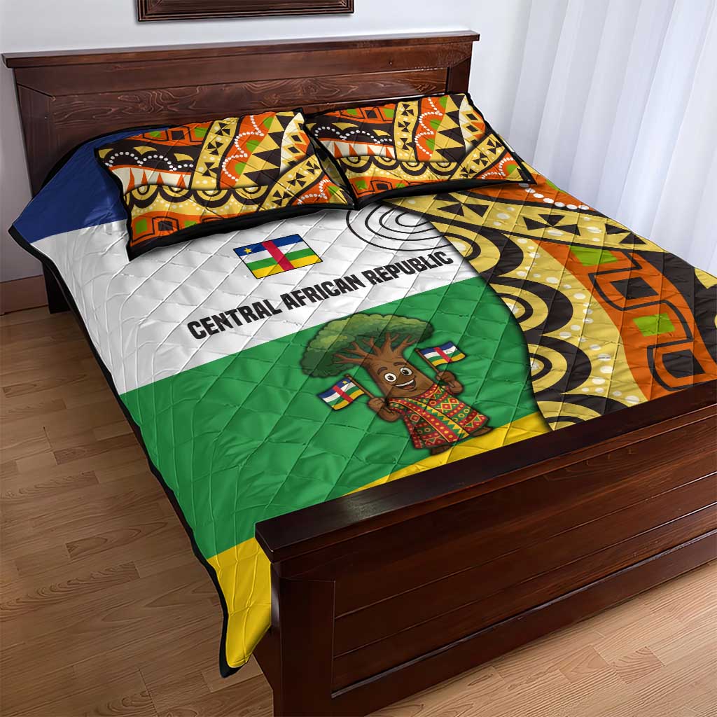 Central African Republic Quilt Bed Set Baobab and Flag TS04