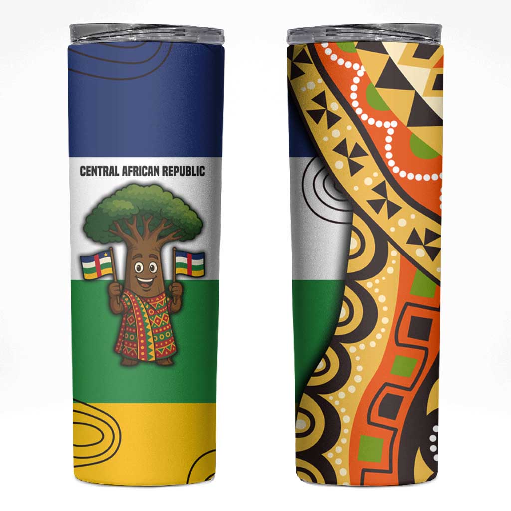 Central African Republic Skinny Tumbler Baobab and Flag TS04