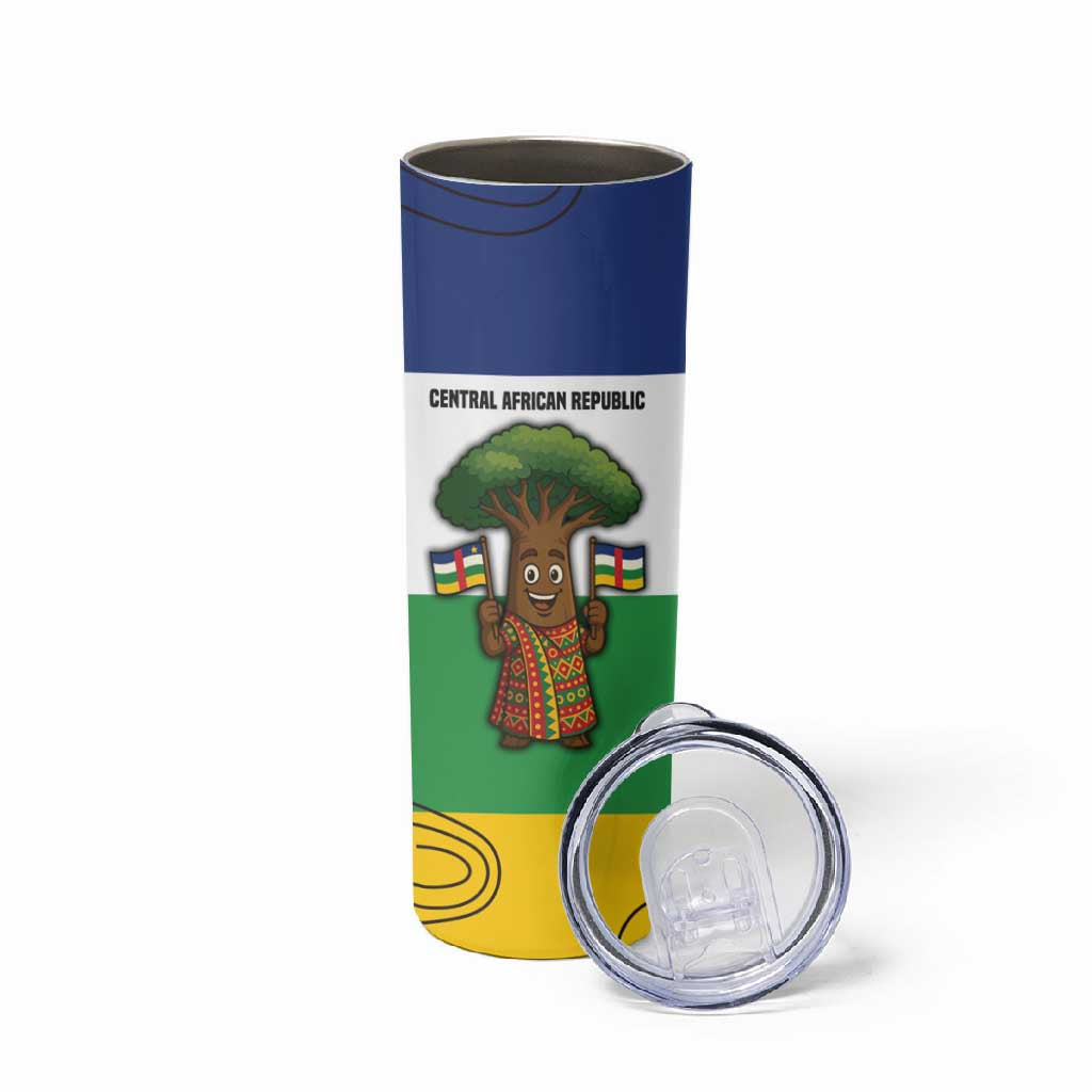 Central African Republic Skinny Tumbler Baobab and Flag TS04
