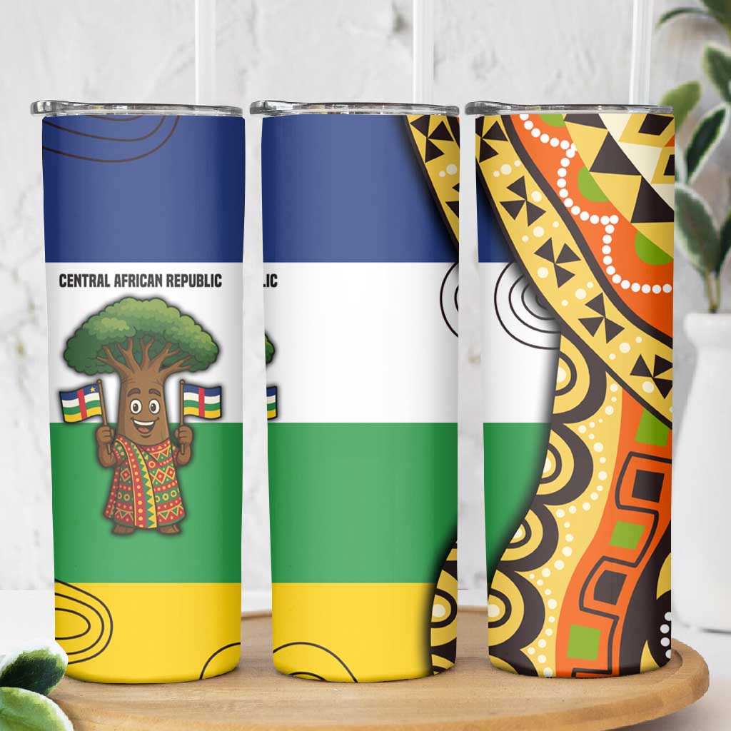 Central African Republic Skinny Tumbler Baobab and Flag TS04