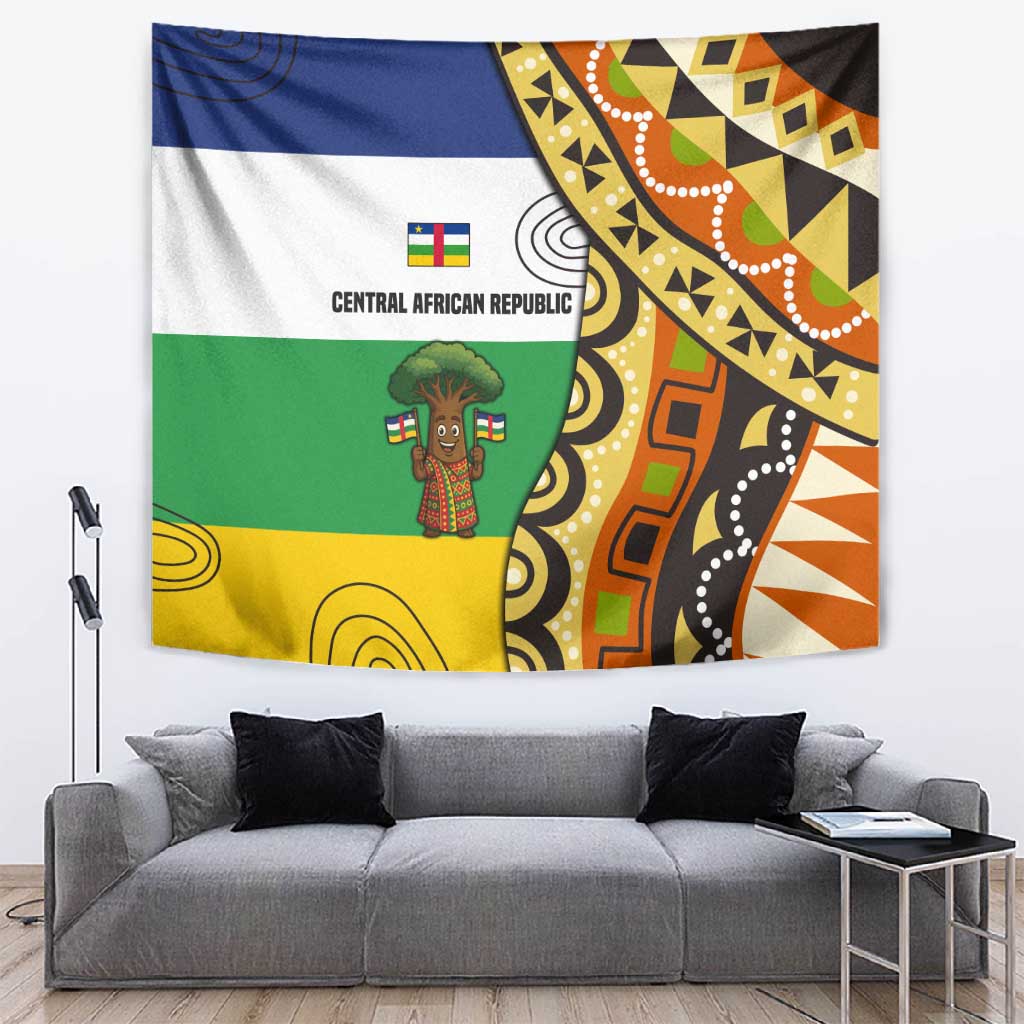 Central African Republic Tapestry Baobab and Flag TS04
