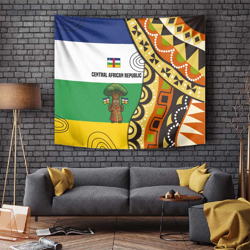 Central African Republic Tapestry Baobab and Flag TS04