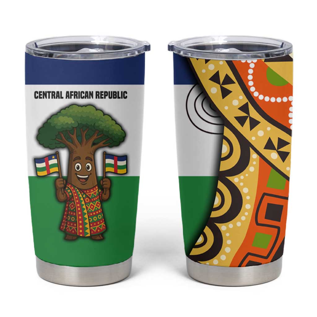 Central African Republic Tumbler Cup Baobab and Flag TS04